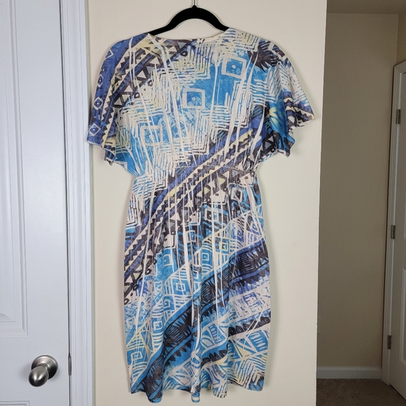 Appropriate Behavior Aztec Peach Print Mini Dress Size Medium - Picture 2 of 9